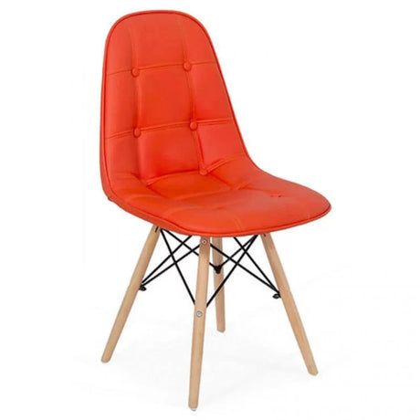 Scaun living piele buretat cadru lemn fag BUC232 Mediterana ROSU