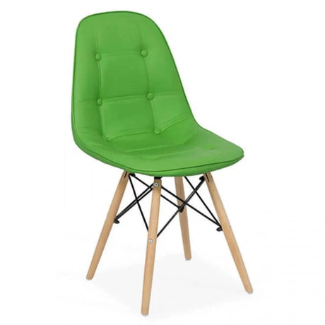 Scaun living piele buretat cadru lemn fag BUC232 Mediterana VERDE DESCHIS