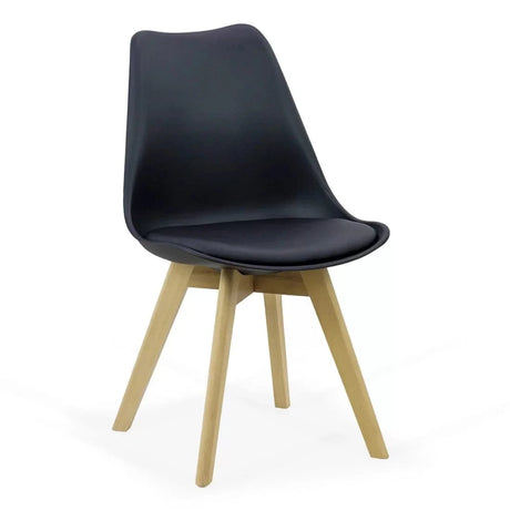 Scaun living piele buretat cadru lemn fag BUC242 Greenland NEGRU