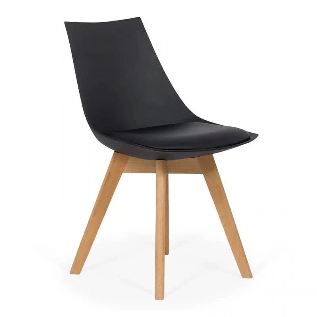 Scaun living piele buretat cadru lemn fag BUC245 Penthouse NEGRU