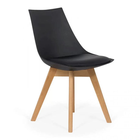 Scaun living piele buretat cadru lemn fag BUC245 Penthouse NEGRU