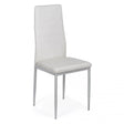 Scaun living piele buretat cadru metalic gri BUC263 Trendy ALB