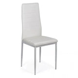 Scaun living piele buretat cadru metalic gri BUC263 Trendy ALB