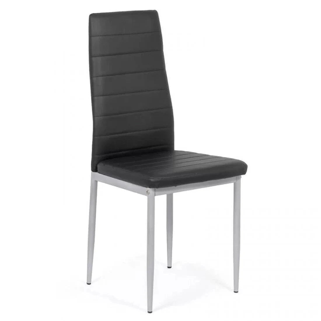Scaun living piele buretat cadru metalic gri BUC263 Trendy NEGRU