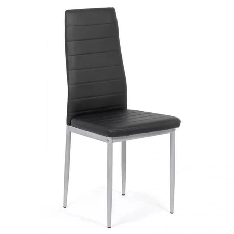 Scaun living piele buretat cadru metalic gri BUC263 Trendy NEGRU