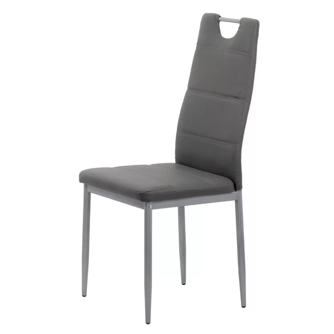 Scaun living piele buretat cadru metalic gri BUC264 Weekend