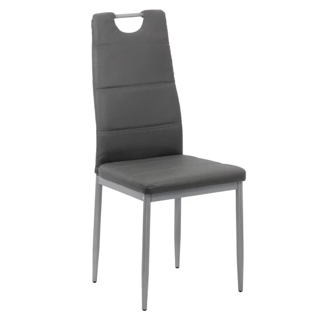 Scaun living piele buretat cadru metalic gri BUC264 Weekend GRI INCHIS