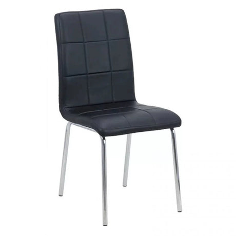 Scaun living piele buretat cadru otel cromat BUC230 Garden NEGRU