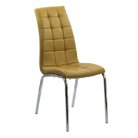 Scaun living piele buretat cadru otel cromat BUC231 Vegas BEJ