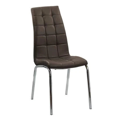 Scaun living piele buretat cadru otel cromat BUC231 Vegas MARO INCHIS