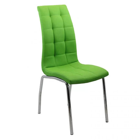 Scaun living piele buretat cadru otel cromat BUC231 Vegas VERDE DESCHIS