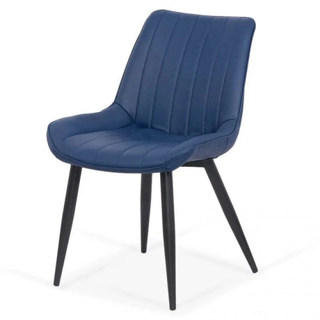 Scaun living piele capitonat cadru metalic negru BUC203 Club