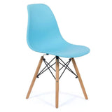 Scaun terasa sezut plastic picioare lemn fag BUC232P Sunny ALBASTRU