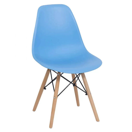 Scaun terasa sezut plastic picioare lemn fag BUC232P Sunny BLEU