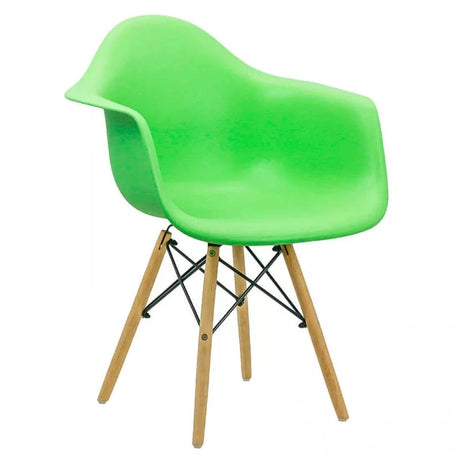 Scaun terasa sezut plastic picioare lemn fag BUC240 Shell VERDE DESCHIS