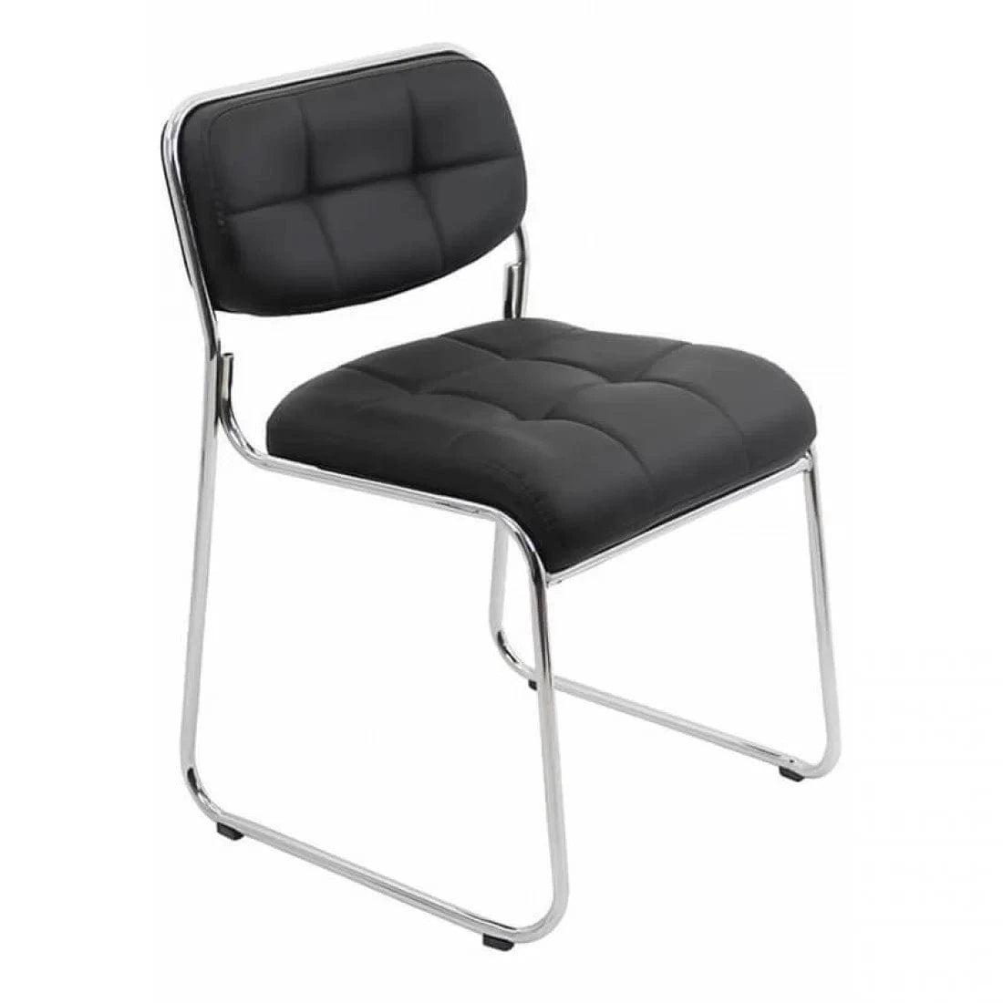 Scaun asteptare piele cadru cromat HRC608 Conference Pro NEGRU
