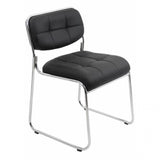 Scaun asteptare piele cadru cromat HRC608 Conference Pro NEGRU