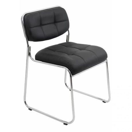 Scaun asteptare piele cadru cromat HRC608 Conference Pro NEGRU