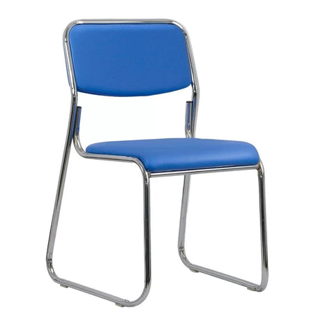 Scaun conferinta piele cadru suprapozabil HRC604 Lightex ALBASTRU