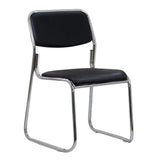 Scaun conferinta piele cadru suprapozabil HRC604 Lightex NEGRU