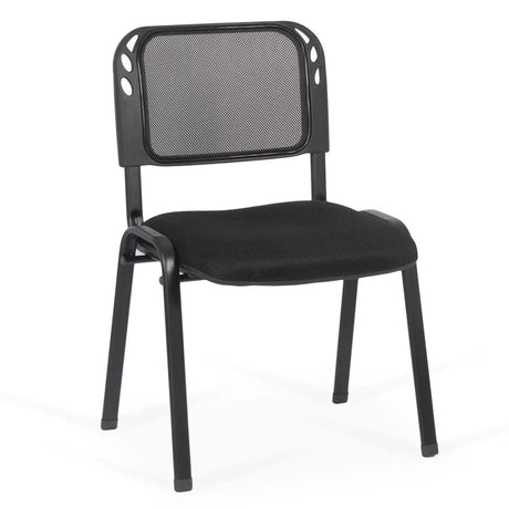 Scaun conferinta stofa sezut buretat cadru metalic fix HRC600 Aero Ace NEGRU