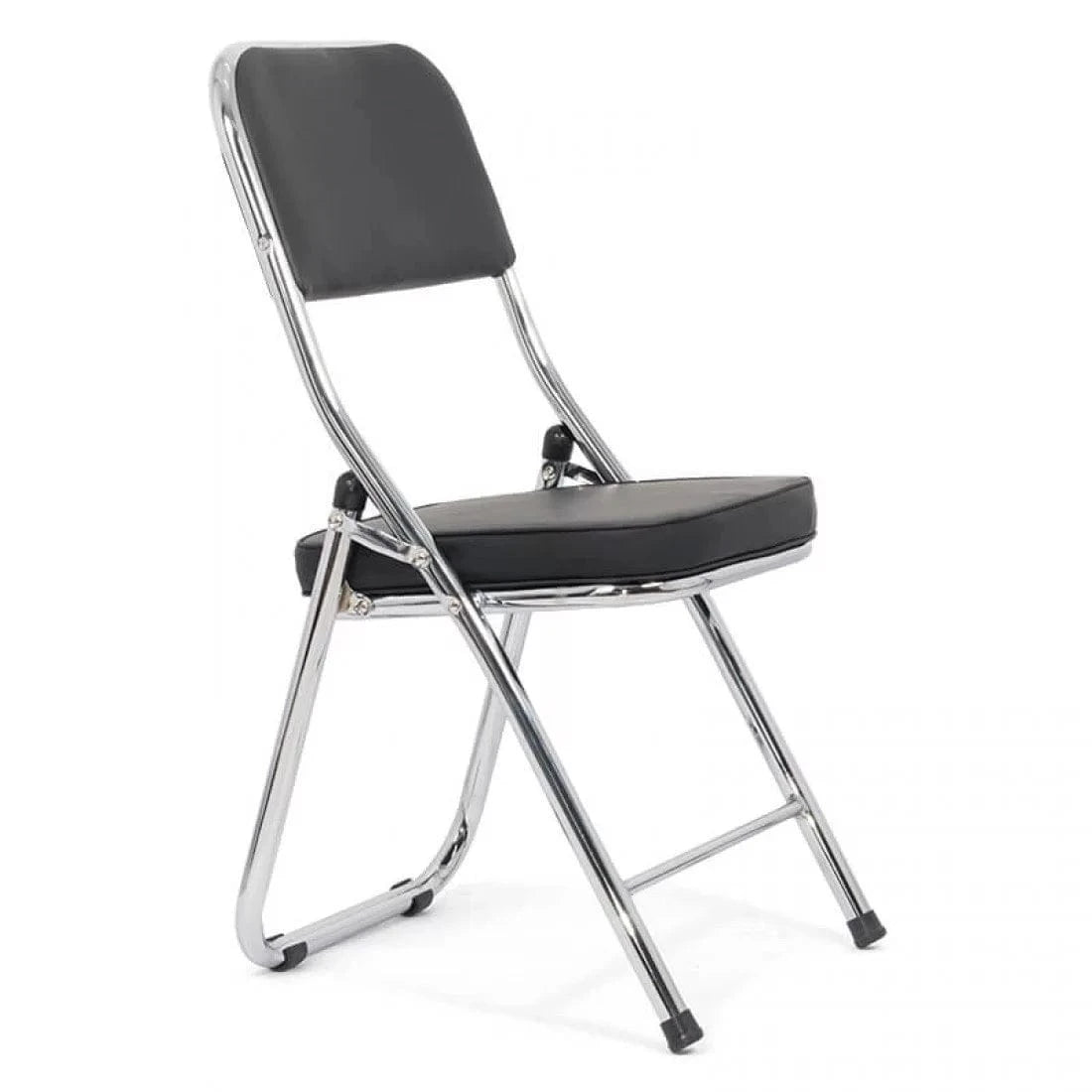 Scaun pliabil piele cadru cromat HRC607 Business Sense NEGRU