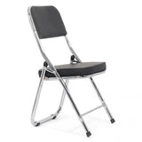 Scaun pliabil piele cadru cromat HRC607 Business Sense NEGRU