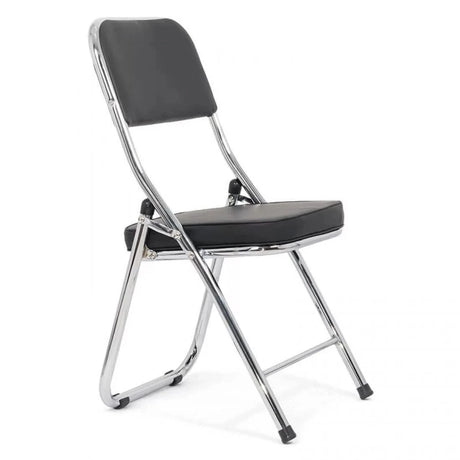 Scaun pliabil piele cadru cromat HRC607 Business Sense NEGRU