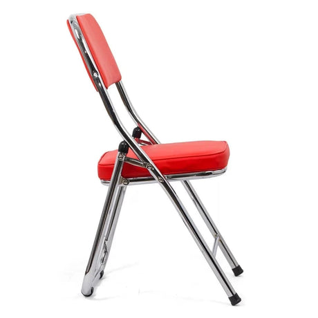 Scaun pliabil piele cadru cromat HRC607 Business Sense ROSU
