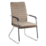 Scaun vizitatori catifea cadru cromat fix OFF833V Atrium BEJ