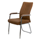 Scaun vizitatori piele cadru cromat fix HRC614 Oslo Stripes