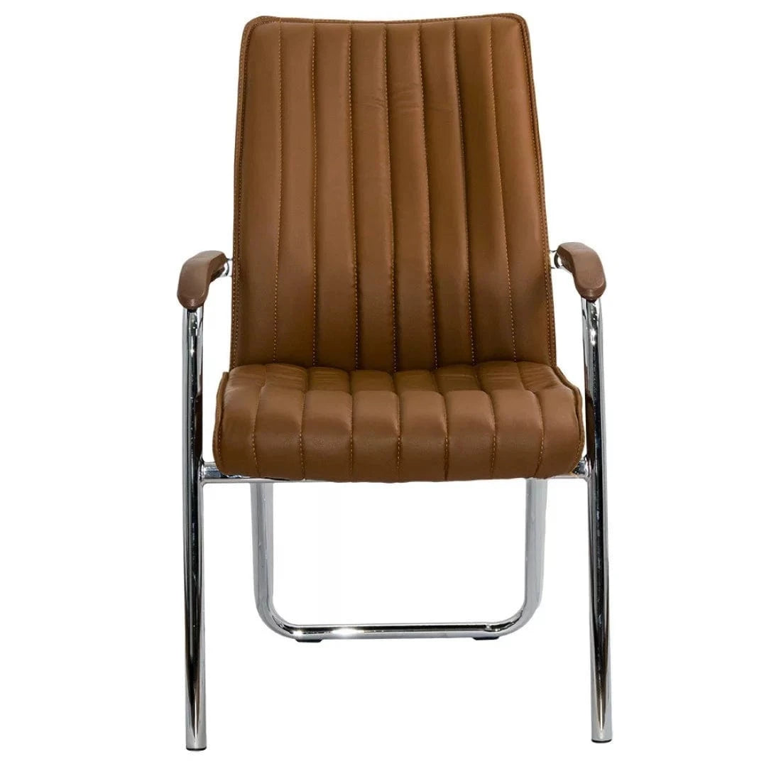 Scaun vizitatori piele cadru cromat fix HRC614 Oslo Stripes