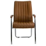 Scaun vizitatori piele cadru cromat fix HRC614 Oslo Stripes