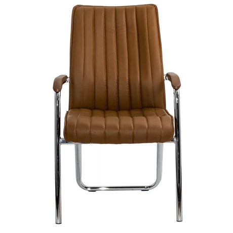 Scaun vizitatori piele cadru cromat fix HRC614 Oslo Stripes