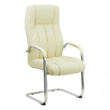 Scaun vizitatori piele cadru cromat fix OFF8115 Supreme Finesse CREM