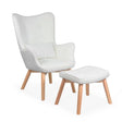 Fotoliu relaxare catifea cu otoman BUC267 Cozy Weekend CREM