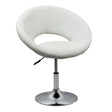 Scaun relaxare piele cadru otel cromat ajustabil REL218 Sun ALB