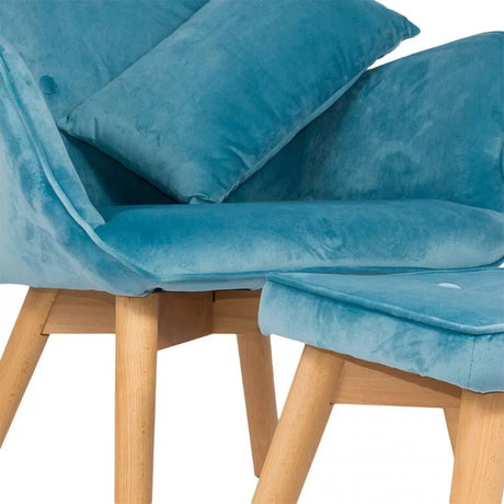 Fotoliu relaxare catifea cu otoman BUC267 Cozy Weekend