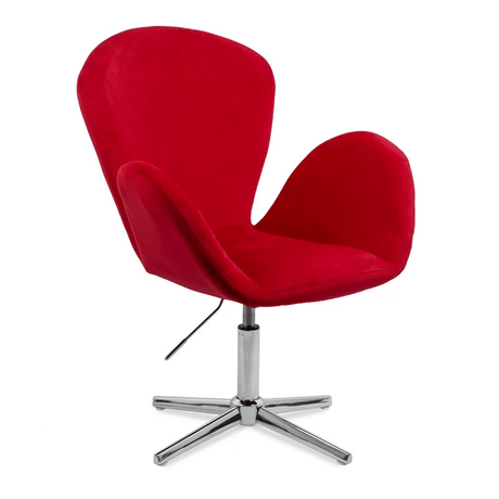 Scaun relaxare catifea cadru cromat reglabil REL406 Eden ROSU