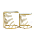 Set masute cafea aurii sticla securizata BUC013 Mirage Gold